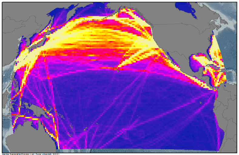North Pacific Shipping Traffic Density